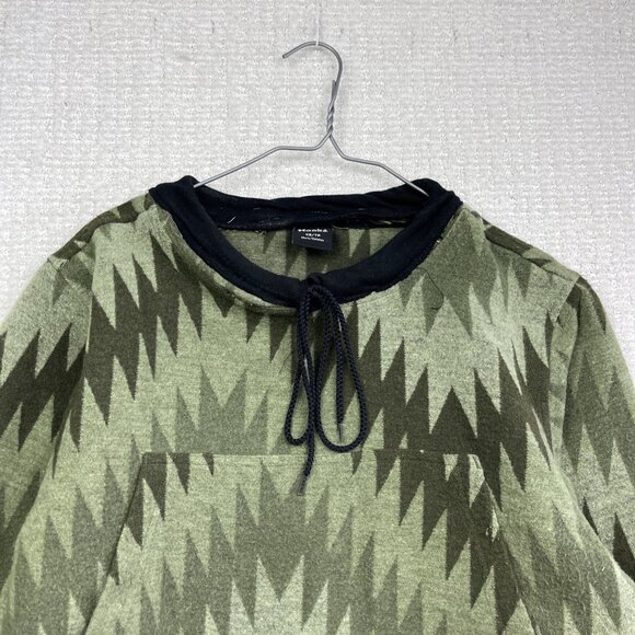 Hooké Mens Sz XS Apalachian Pullover Polar Fleece Green Aztec AOP Fishing Read - Picture 2 of 16